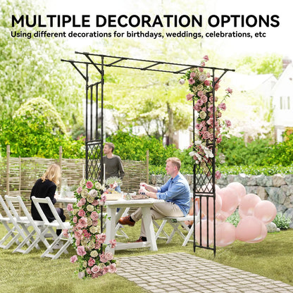 PE-Coated Steel Garden Arch Trellis, 70.9" x 15.7" x 84.6", Black Garden Arches at Gallery Canada