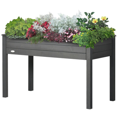 48" x 22" x 30" Wooden Raised Garden Bed, Elevated Planter with Legs, Dark Grey Raised Garden Beds Dark Grey at Gallery Canada