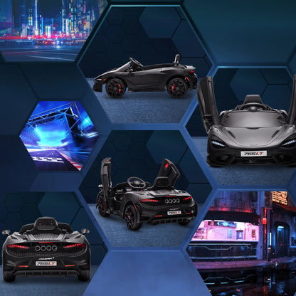 McLaren 765LT 12V Kids Electric Car, Scissor Doors, Remote, Black Electric Toy Cars at Gallery Canada