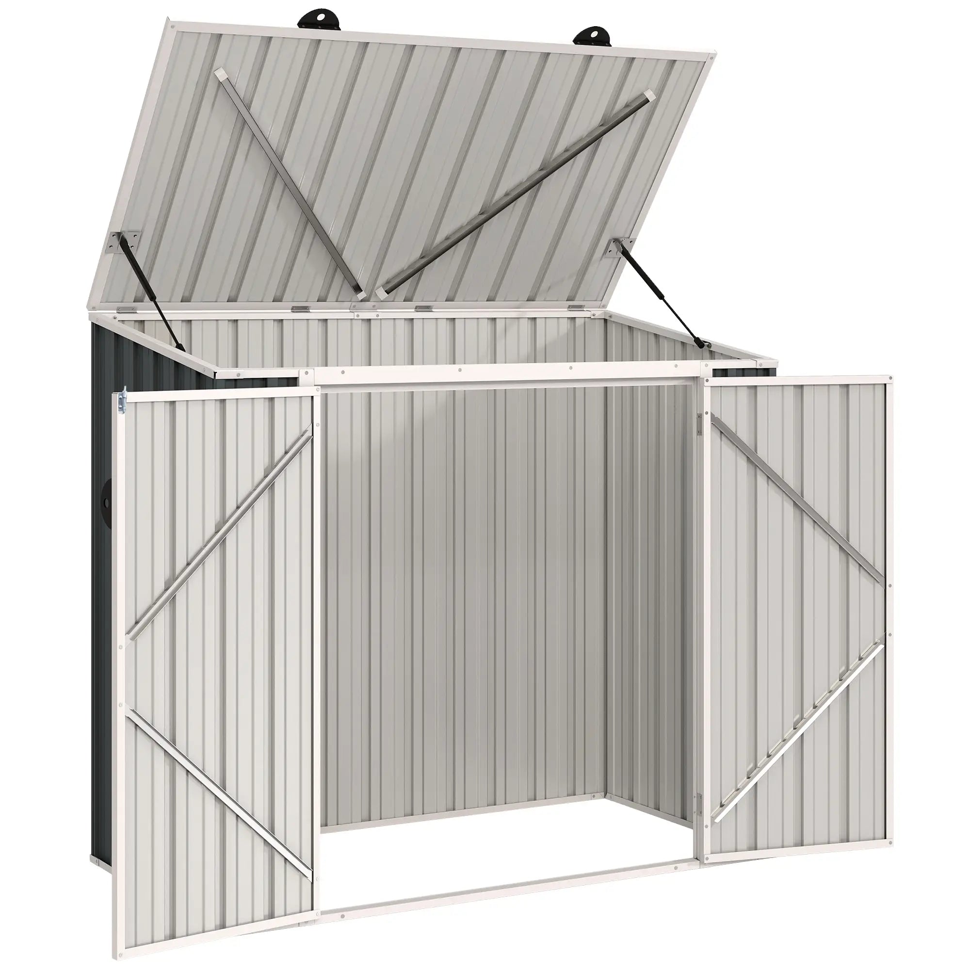 5ft x 3ft Outdoor Storage Shed, Lockable Double Doors Sheds Grey at Gallery Canada