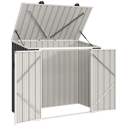 5ft x 3ft Outdoor Storage Shed, Lockable Double Doors Sheds Grey at Gallery Canada