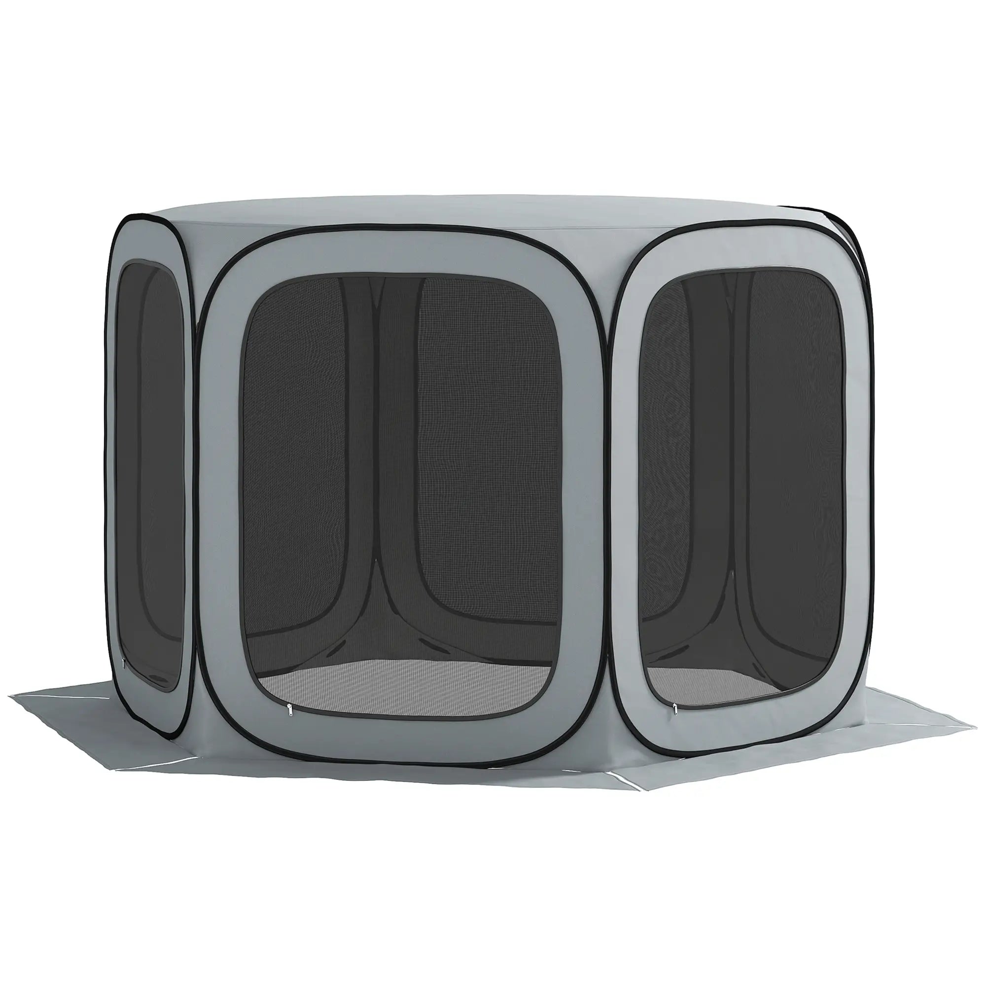 11 x 11ft Pop Up Screen Tent, UPF50+ Portable Gazebo, Light Grey Camping Tents Light Grey at Gallery Canada
