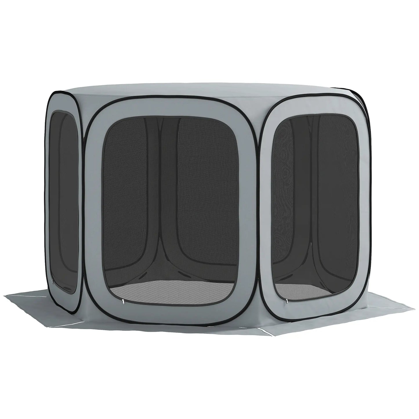 11 x 11ft Pop Up Screen Tent, UPF50+ Portable Gazebo, Light Grey Camping Tents Light Grey at Gallery Canada