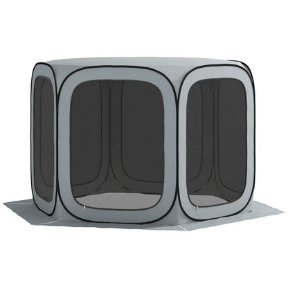 11 x 11ft Pop Up Screen Tent, UPF50+ Portable Gazebo, Light Grey Camping Tents Light Grey at Gallery Canada