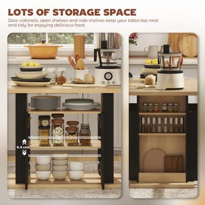 Kitchen Island Dining Table, 4-Door Cabinet, Black Kitchen Islands & Kitchen Carts at Gallery Canada