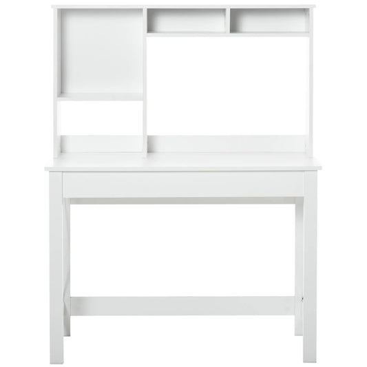 Computer Desk with Hutch, Home Office Study Table, White Computer Desks White wood grain board, White frame at Gallery Canada