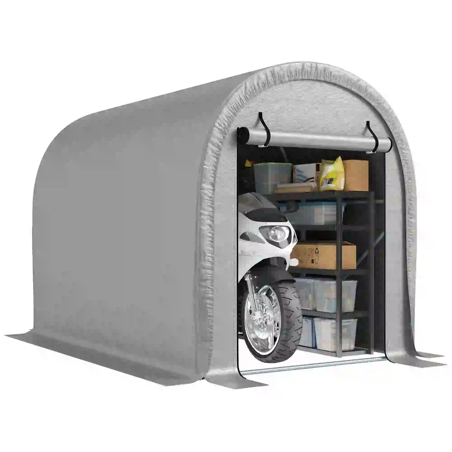 8' x 5' Portable Shed, Water-Resistant Bike Tent with Roll-up Zipper Door Portable Shed at Gallery Canada
