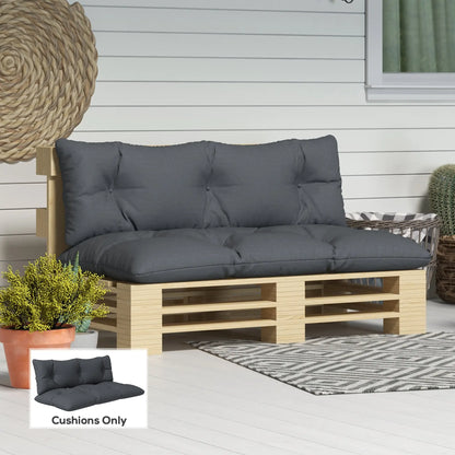 2 Seater 6" Thick Outdoor Seat Cushions With Back Cushion, Dark Grey Patio Chair Cushions at Gallery Canada