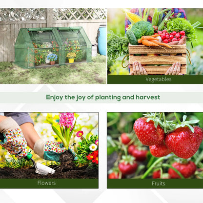 6' x 3' x 3' Portable Mini Greenhouse, Steel Frame, 2 PE Covers, Dark Green Mini Greenhouses at Gallery Canada