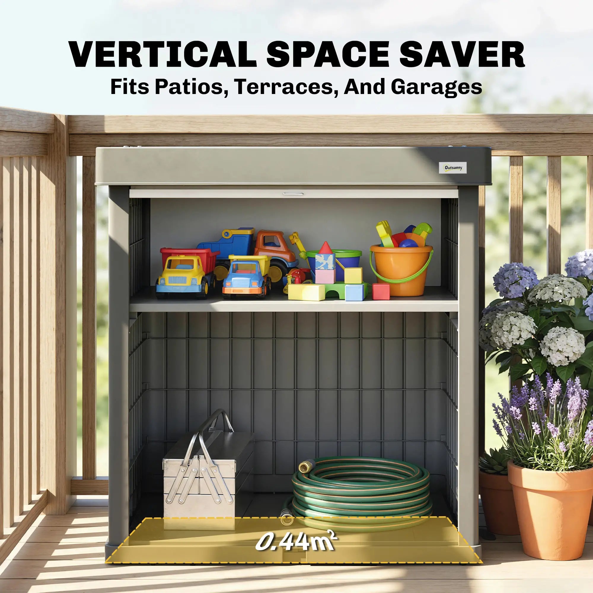 82 Gallon Outdoor Storage Box, Splash Resistant, UV Resistant, Grey Patio Storage Boxes at Gallery Canada