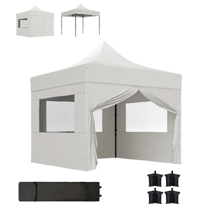 10' x 10' Pop Up Canopy Tent, Sidewalls, Adjustable Height, Wheeled Bag Pop Up Canopies at Gallery Canada