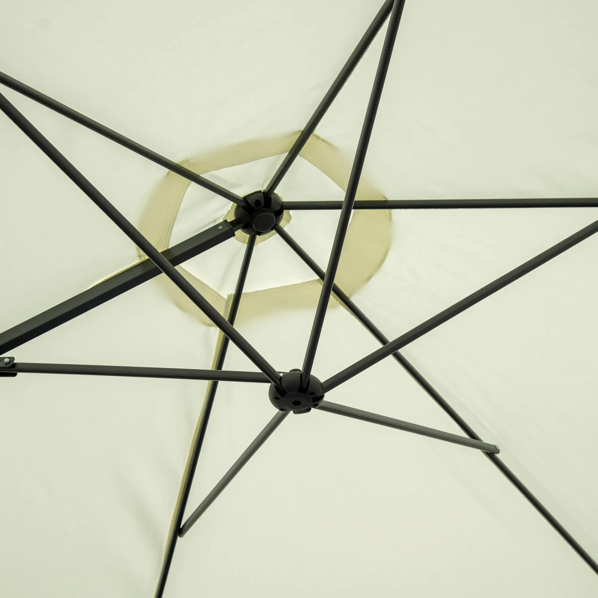 8.5FT Offset Patio Umbrella, 360° Rotation, Cantilever Sun Shade, Beige Cantilever Umbrellas at Gallery Canada