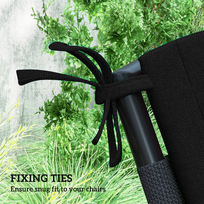 Outdoor Cushions Set of 2, Dining Chair Seat Cushions with Back, Fade-Resistant, Black Patio Chair Cushions at Gallery Canada