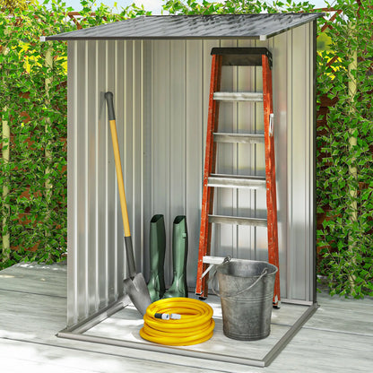 3.3' x 3.4' Lean-To Storage Shed, Galvanized Steel, Lockable Door, Dark Gray Sheds at Gallery Canada