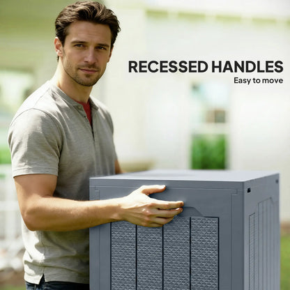 30 Gallon Resin Deck Box, Outdoor Storage Container Light Grey, Light Grey Deck Box & Outdoor Storage at Gallery Canada