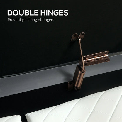 Upholstered Channel Tufted Ottoman Bench, Thick Padding, Metal Legs, Grey Storage Ottomans & Benches at Gallery Canada