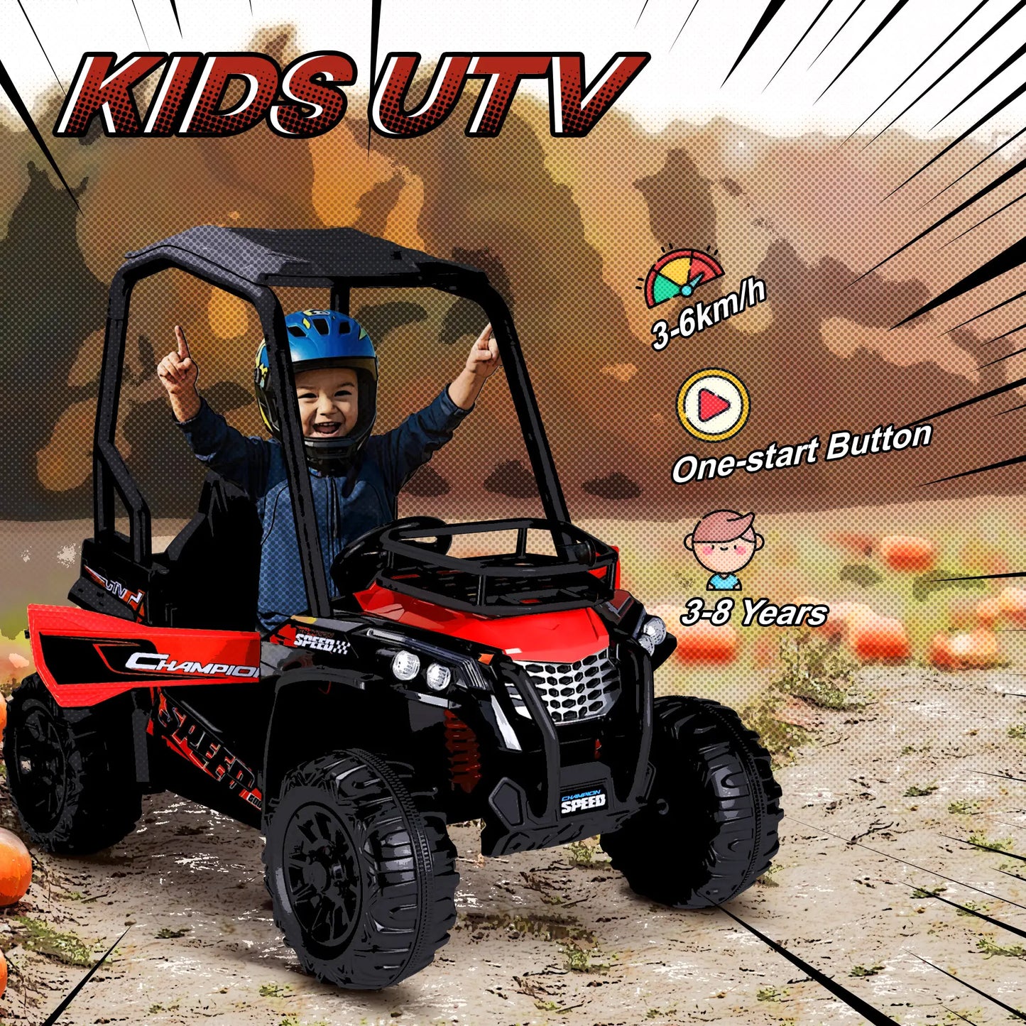 Kids Ride On Car 12V, 1.8-3.7 mph, Remote Control, Music, Lights, MP3, Suspension Wheels Electric Toy Cars at Gallery Canada