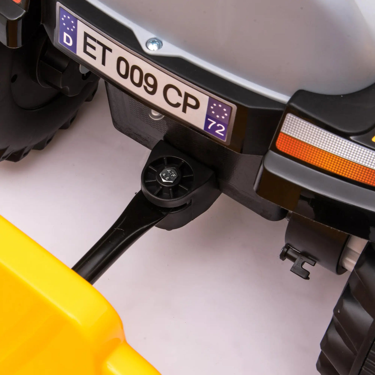 Tracteur pour enfants 6V véhicule électrique, remorque détachable, musique, jaune