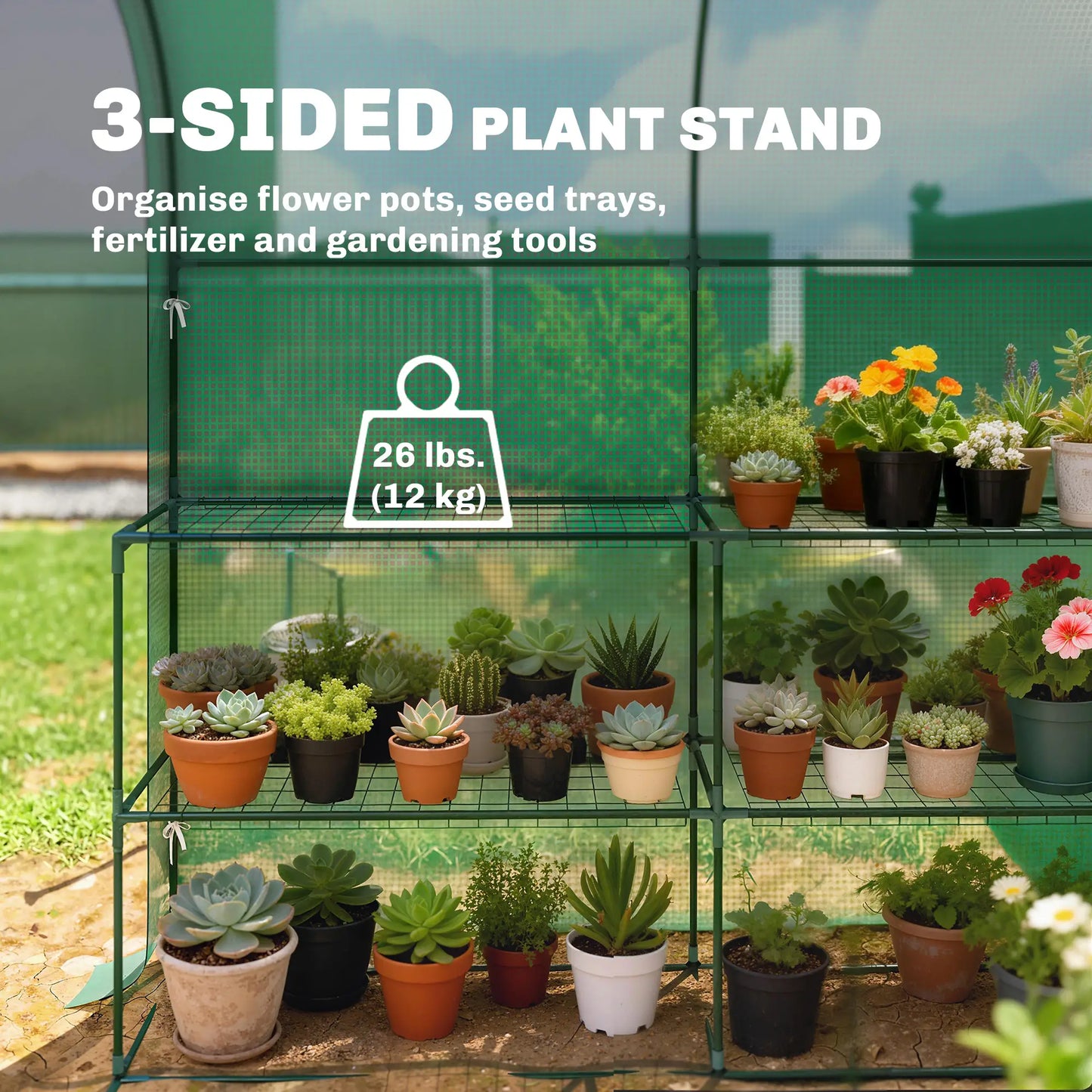 Walk-In Mini Greenhouse With Shelves, Portable Outdoor, 123 x 187 x 189 cm, Green Portable Greenhouses at Gallery Canada