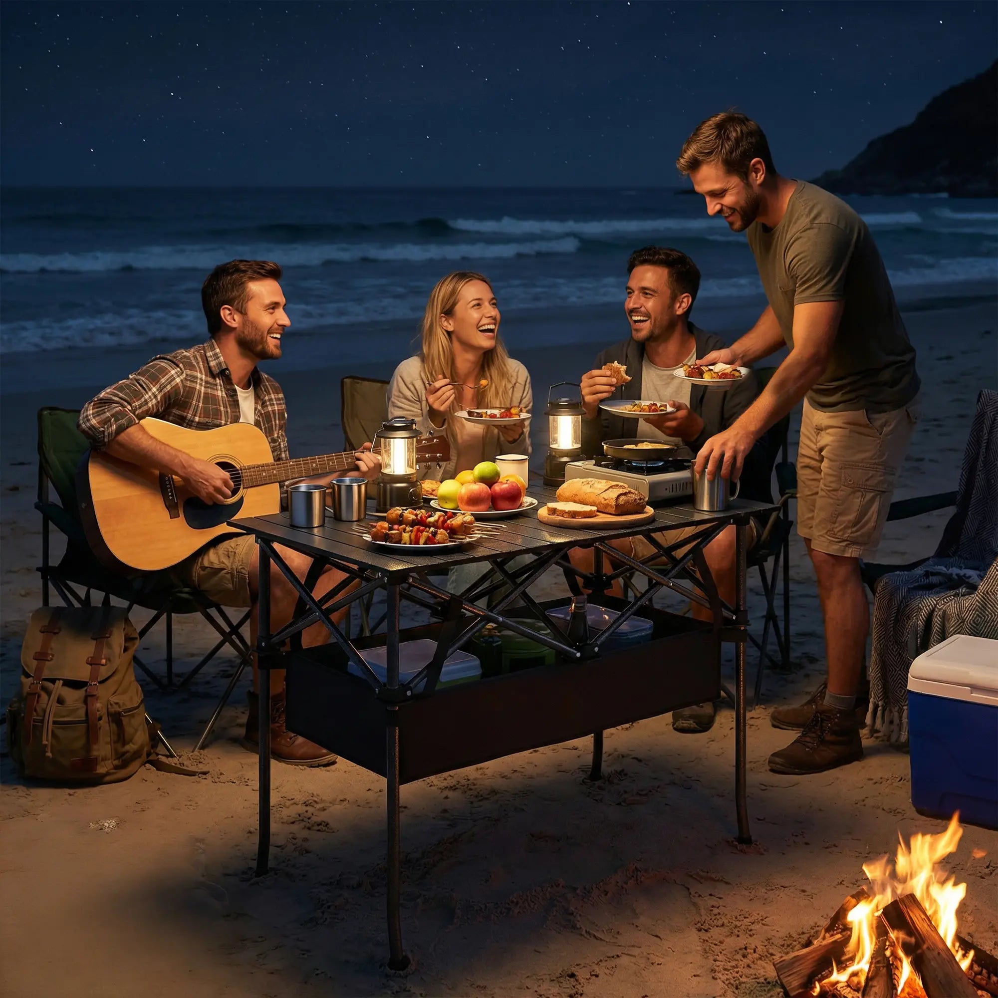 3ft Folding Camping Table, With Mesh Storage Net, Black Picnic Tables & Camping Chairs at Gallery Canada