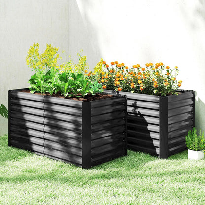 Galvanized Metal Planters, 4' x 2' x 2' Raised Garden Bed, Black Galvanized Planter Boxes at Gallery Canada