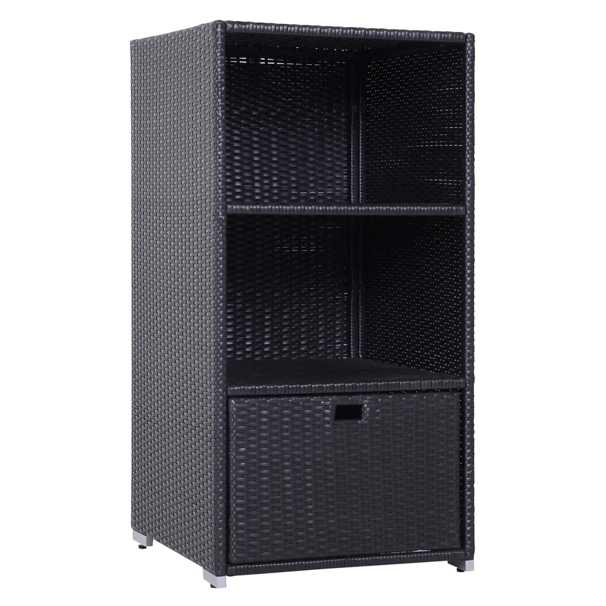 Outdoor Storage Cabinet Rattan Wicker Patio Box, Dark Brown Patio Storage Boxes Dark Brown, Balck at Gallery Canada