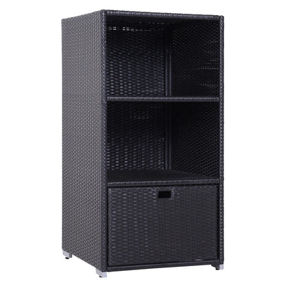 Outdoor Storage Cabinet Rattan Wicker Patio Box, Dark Brown Patio Storage Boxes Dark Brown, Balck at Gallery Canada