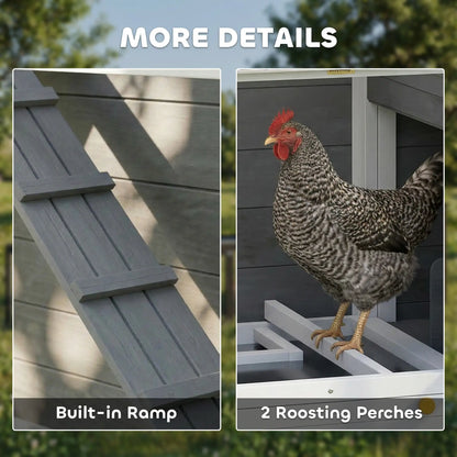 Large Chicken Coop, 134"L Wooden House With Run, Nesting Box, Slide-Out Tray Chicken Coops at Gallery Canada