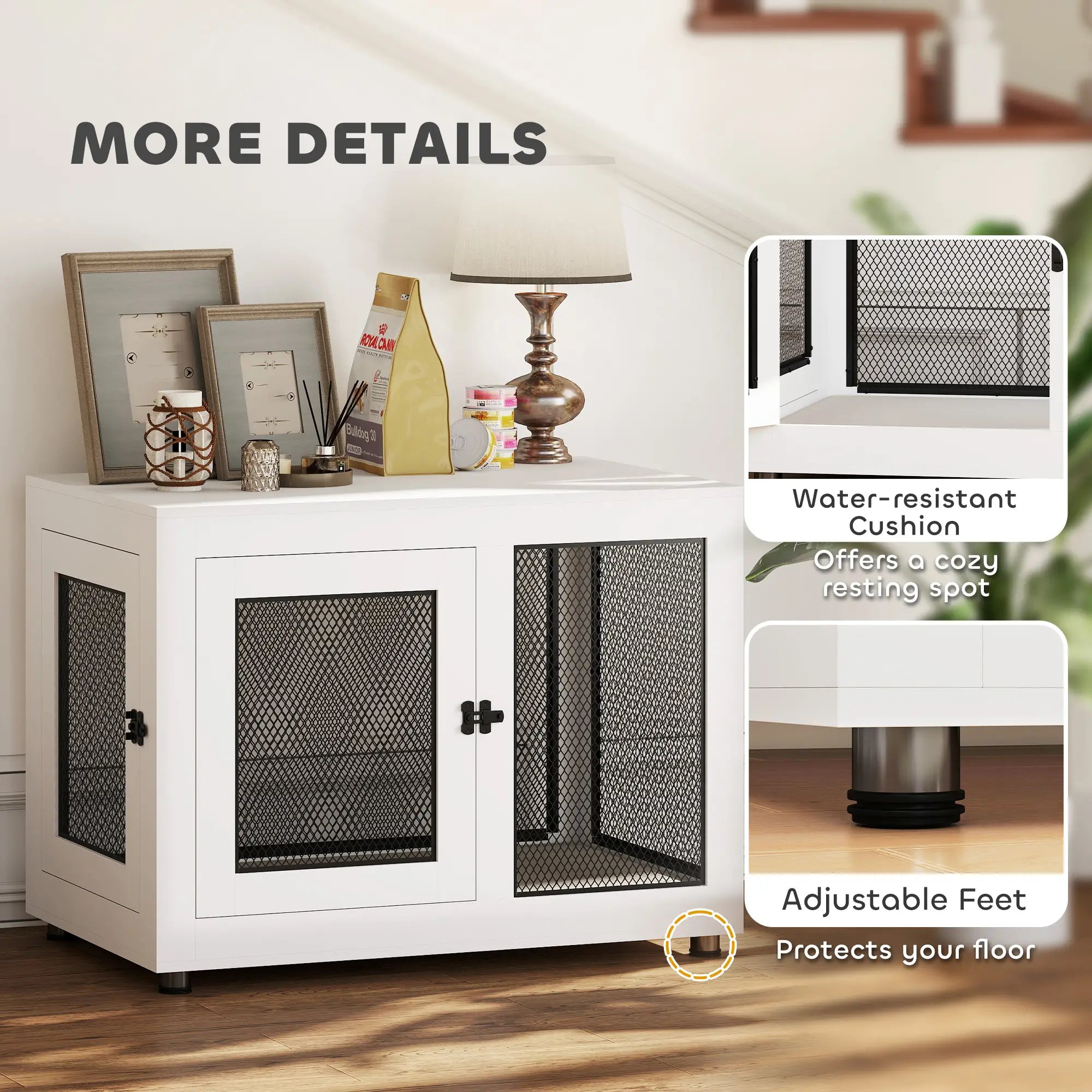 Pet Crate End Table, Water-resistant Cushion, Large Medium Dogs, White Houses, Kennels & Pens at Gallery Canada