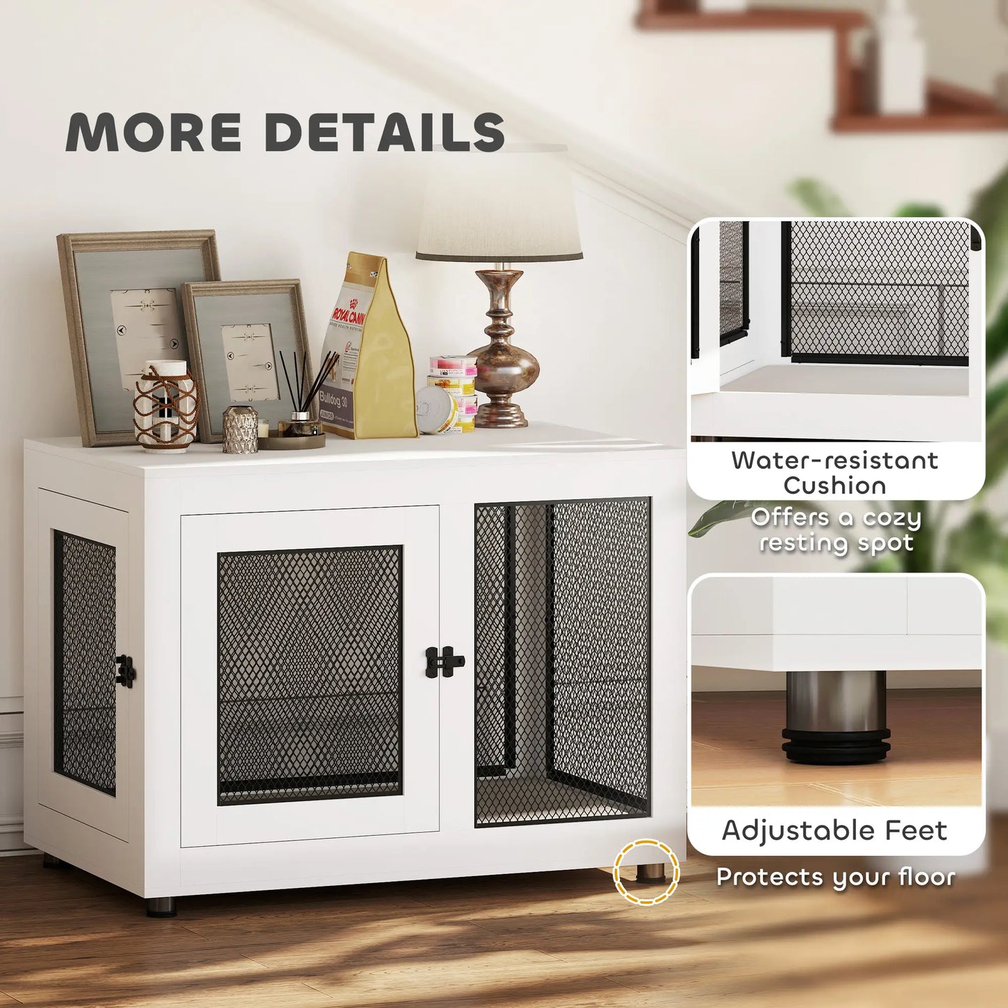 Pet Crate End Table, Water-resistant Cushion, Large Medium Dogs, White Houses, Kennels & Pens at Gallery Canada