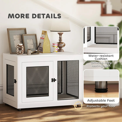 Pet Crate End Table, Water-resistant Cushion, Large Medium Dogs, White Houses, Kennels & Pens at Gallery Canada