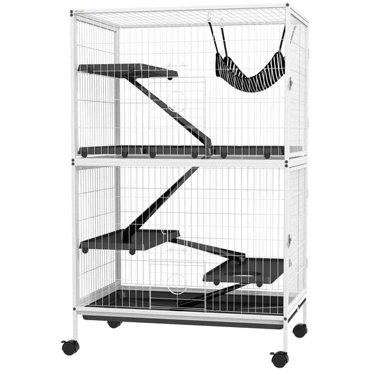 5-Tier Rolling Small Animal Cage, Guinea Pig Ferret Cage, Light Grey Houses & Habitats Black and Grey at Gallery Canada