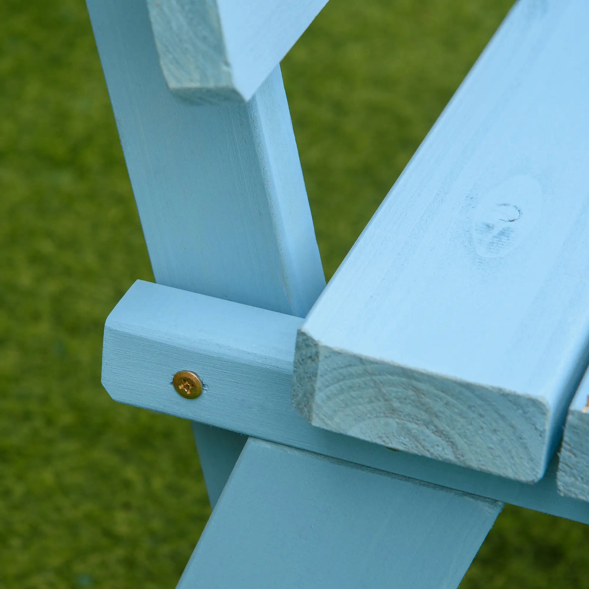 Wooden Garden Bench, 2-Person Patio Loveseat, Outdoor Furniture, Blue Outdoor Benches at Gallery Canada
