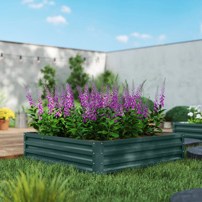 4' x 4' x 1' Galvanized Steel Raised Garden Bed, Vegetables, Flowers, Herbs Galvanized Planter Boxes at Gallery Canada