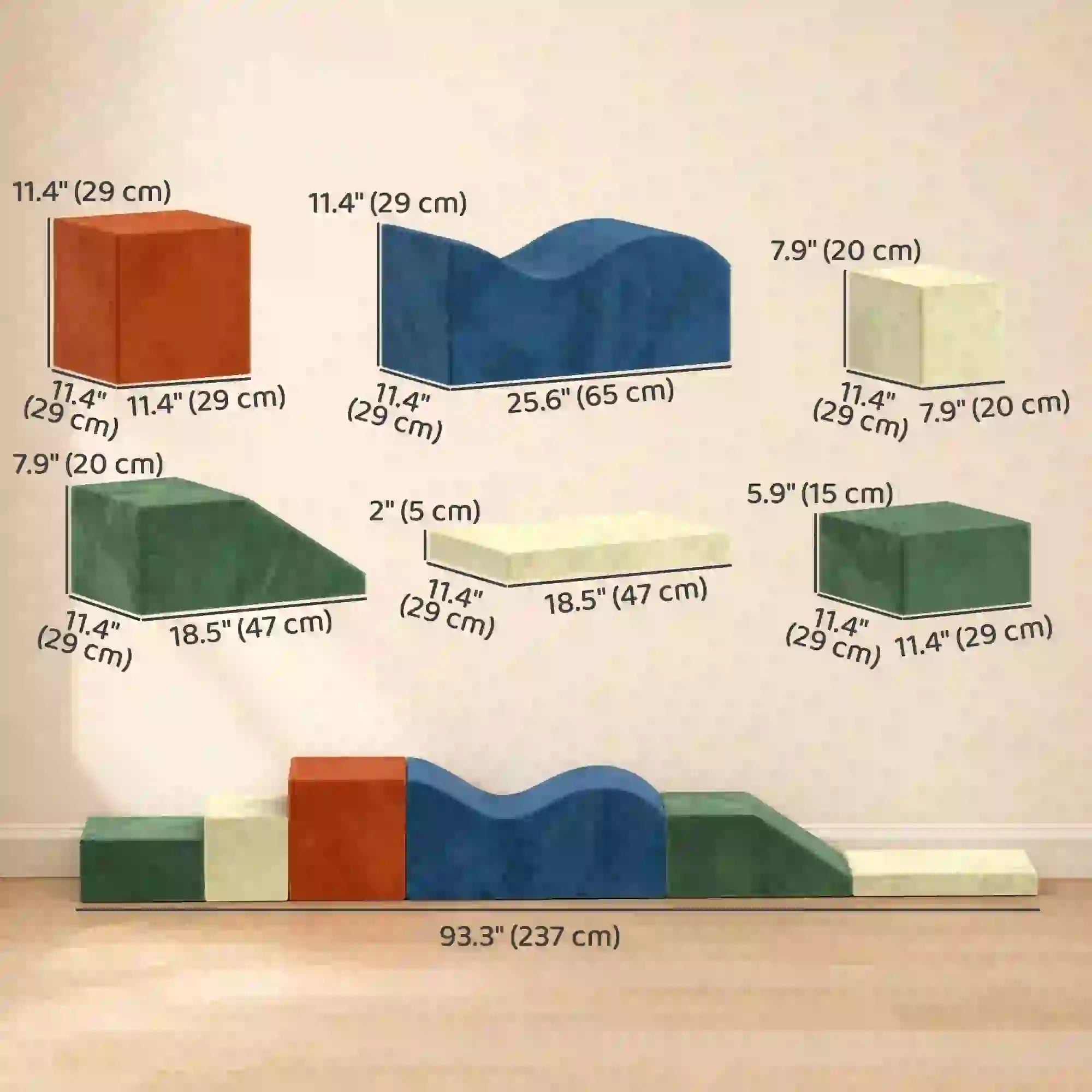 6PCS Kids Foam Climbing Blocks Set, Soft Play, Non-Slip Base Kids Gym & Playmats at Gallery Canada