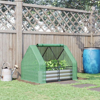 Steel Outdoor Raised Garden Bed with Greenhouse, Cover, 50"x37.4"x36.2", Green Mini Greenhouses at Gallery Canada