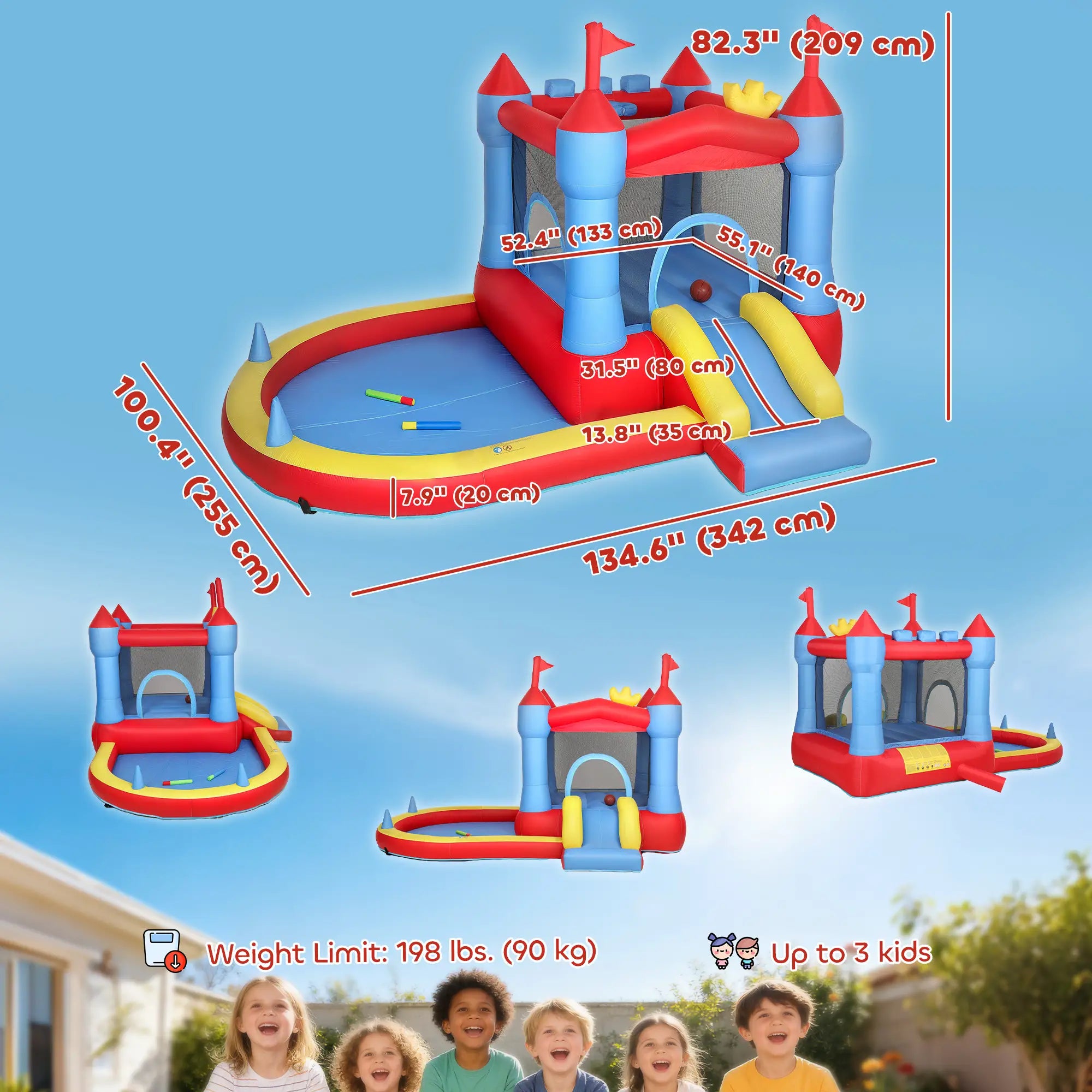 Inflatable Bounce House With Slide, Pool, Ball Pit, Basketball Hoop Inflatables at Gallery Canada