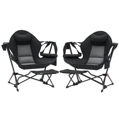 Hammock Camping Chair Set of 2, Adjustable Back, Cup Holder, Padded Seat Picnic Tables & Camping Chairs at Gallery Canada