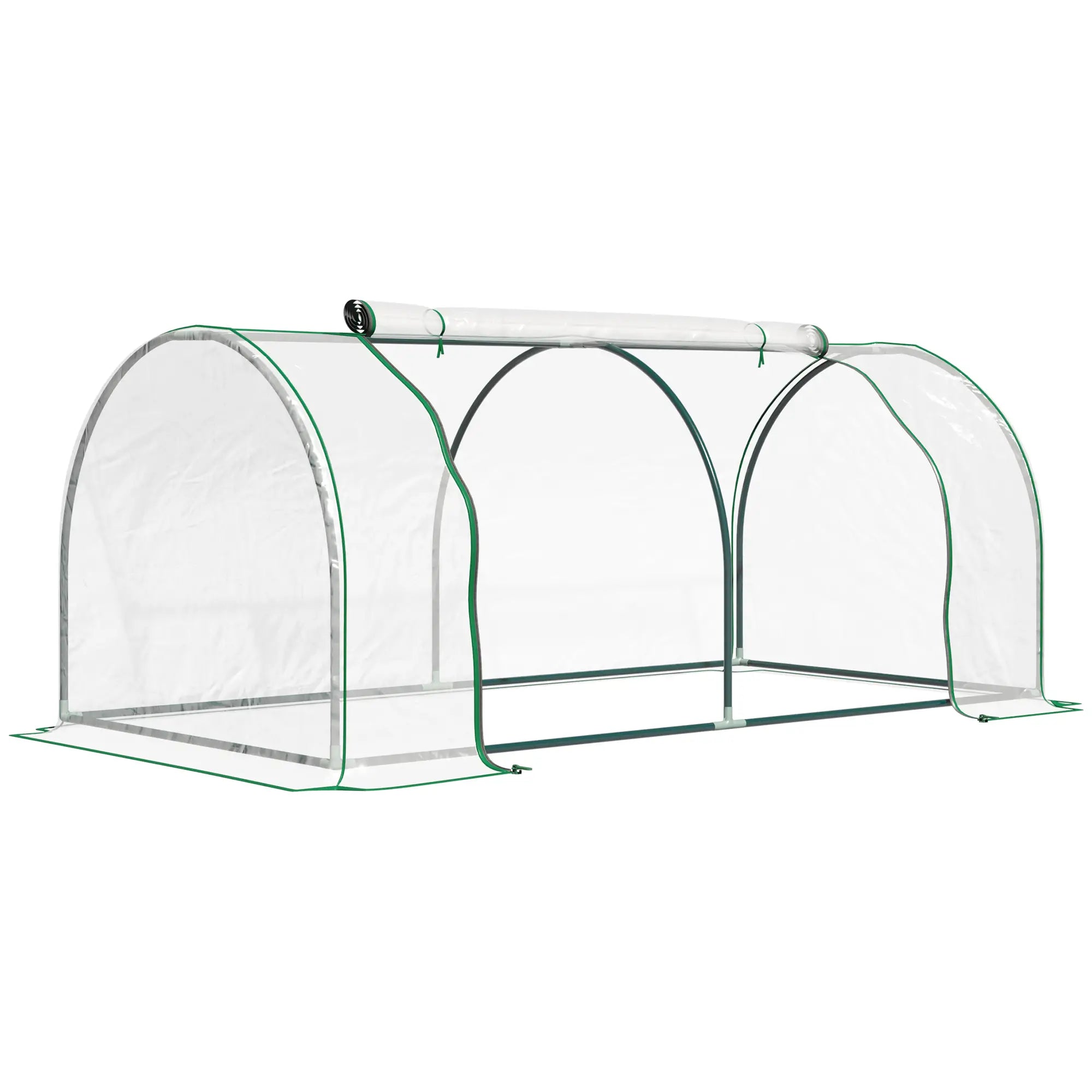 6' x 3' x 2.6' Mini Greenhouse, Portable, Zippered Doors, Clear Mini Greenhouses Dark Green and Transparent at Gallery Canada