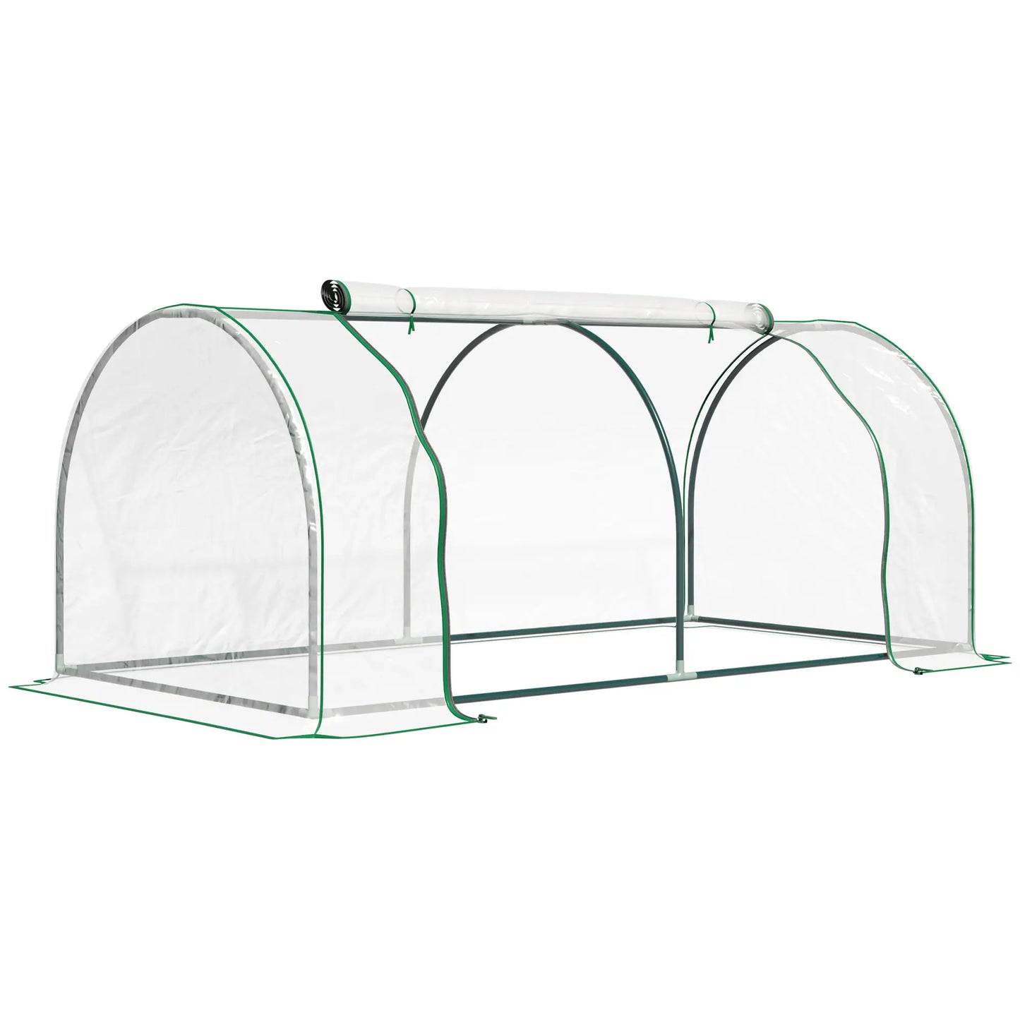 6' x 3' x 2.6' Mini Greenhouse, Portable, Zippered Doors, Clear Mini Greenhouses Dark Green and Transparent at Gallery Canada