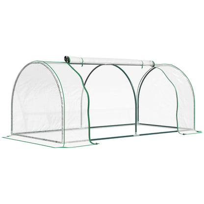 6' x 3' x 2.6' Mini Greenhouse, Portable, Zippered Doors, Clear Mini Greenhouses Dark Green and Transparent at Gallery Canada