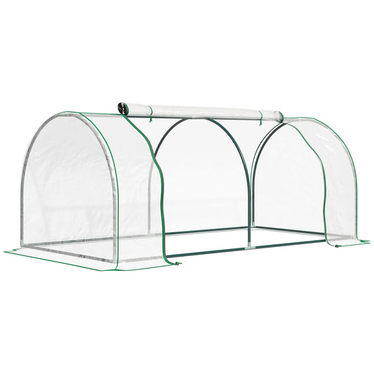 6' x 3' x 2.6' Mini Greenhouse, Portable, Zippered Doors, Clear Mini Greenhouses Dark Green and Transparent at Gallery Canada