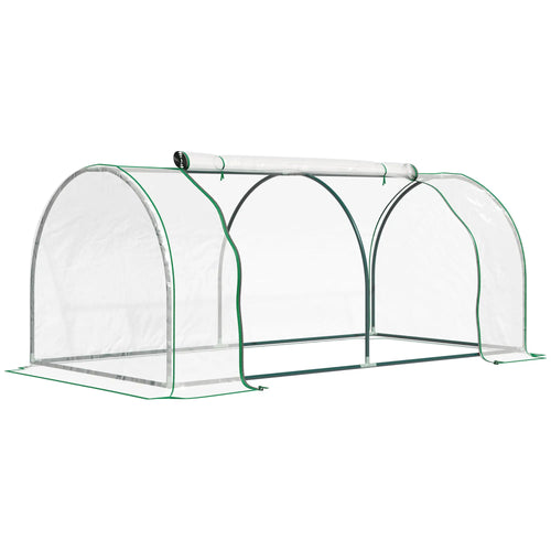 6' x 3' x 2.6' Mini Greenhouse, Portable, Zippered Doors, Clear