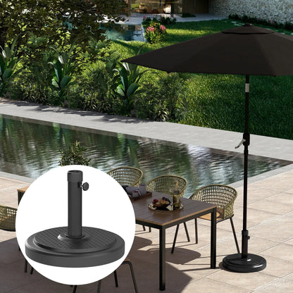 48 Lbs Patio Umbrella Base, Round HDPE, For 1.5" Or 1.9" Poles, Φ18.9" X 15.2" H, Black Umbrella Bases at Gallery Canada