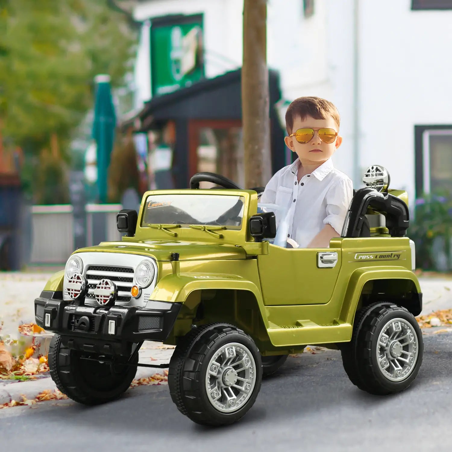 12V Kids Electric Ride On Car, Remote Control, 2 Speeds, Green Electric Toy Cars at Gallery Canada