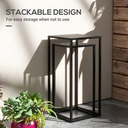 Set of 2 Plant Stands, Decorative Flower Display Holder for Living Room Balcony Plant Stands at Gallery Canada