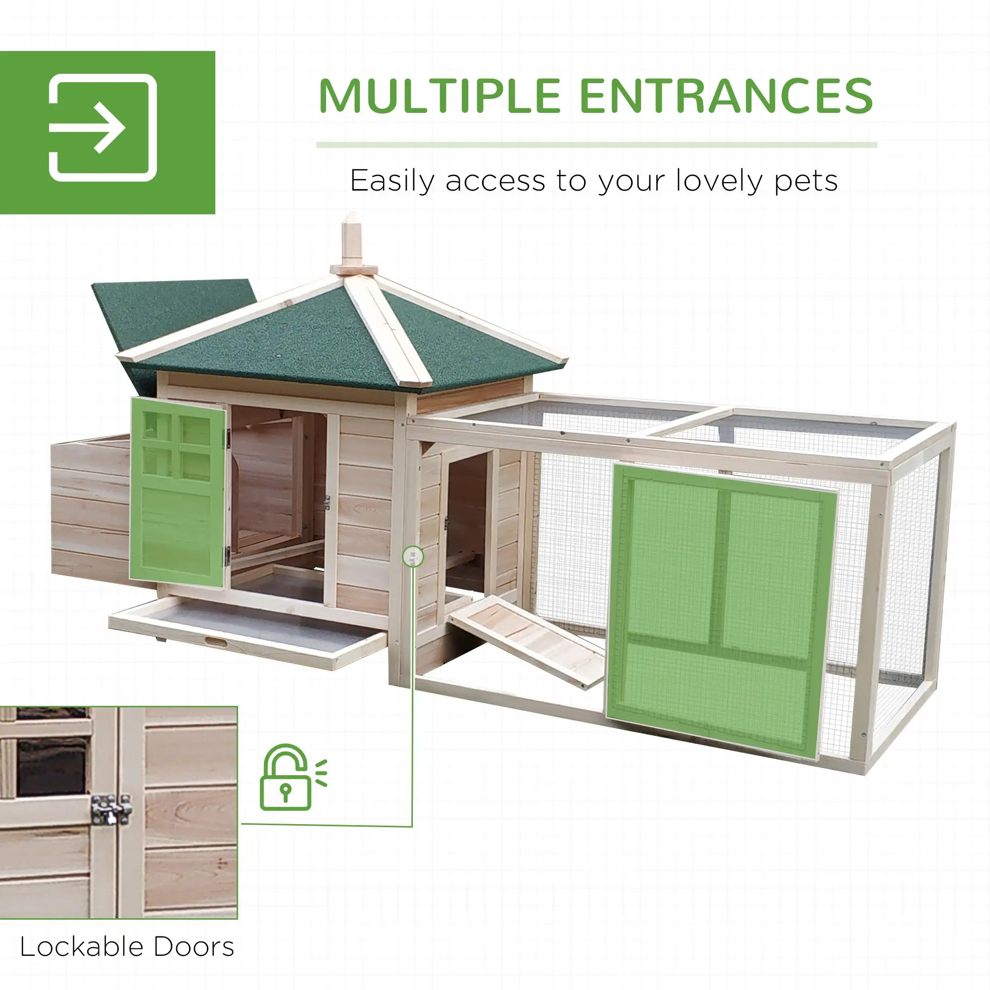77 Chicken Coop Hen House Rabbit Hutch, Outdoor Poultry Cage with Nesting Box Chicken Coops at Gallery Canada