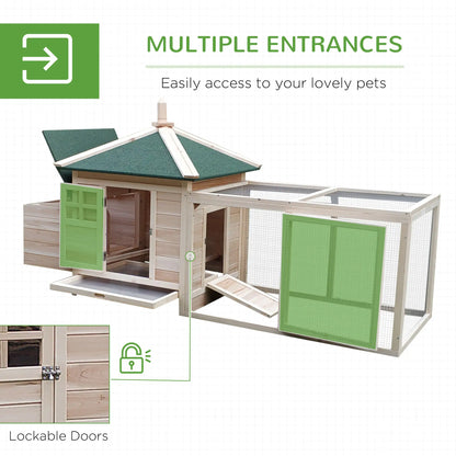 77 Chicken Coop Hen House Rabbit Hutch, Outdoor Poultry Cage with Nesting Box Chicken Coops at Gallery Canada