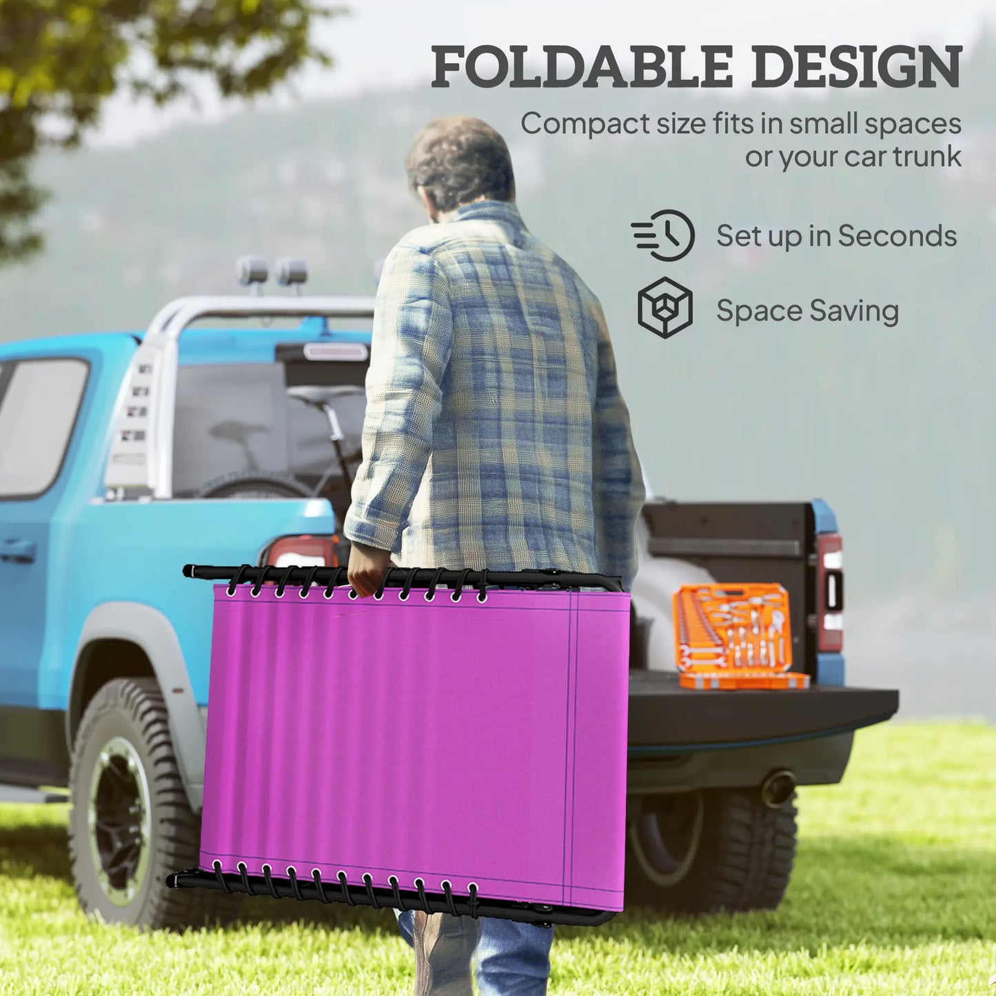 Outdoor Folding Lounge Chair, 4-Level Adjustable, Purple Lounger Chairs at Gallery Canada