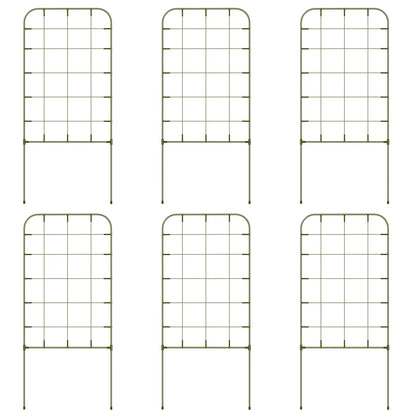 6-Piece Plant Support Set, Steel Trellis, 40 x 90 cm, Green Plant Stands Green at Gallery Canada